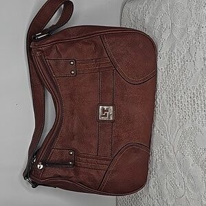 Vintage Lou Taylor brown leather handbag shoulderbag